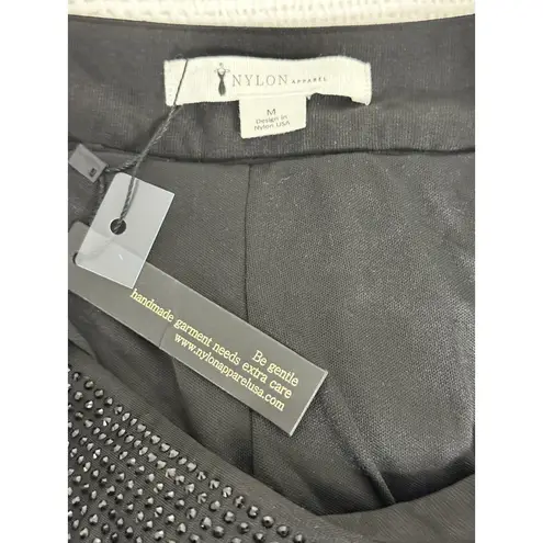 Nylon Apparel Nashville Pleated Crystal Mini Skirt Women Medium Shorts Black