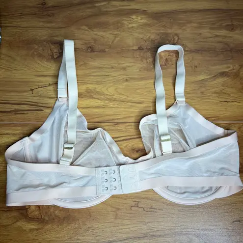 CUUP The Plunge Mesh Bra Size 38E Sand Cream Beige Sheer Underwire