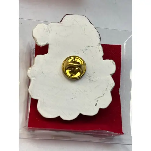 None Handcrafted Santa Claus Lapel Pin With Festive Design & Red Hat