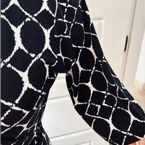 GILLI Trista Faux Wrap Stretch Jersey Knit Knee Length Dress Sz S Blue