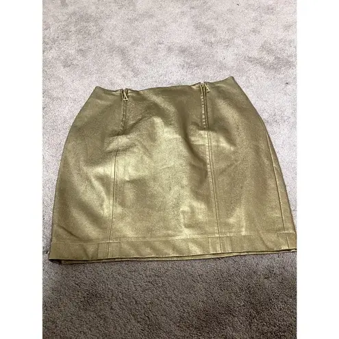 Anne Klein New.  faux gold metallic mini skirt. 4/6