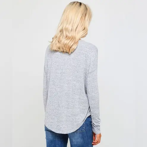 Rag and Bone  Hudson Relaxed Jersey Long Sleeve Knit Top in Grey Size S