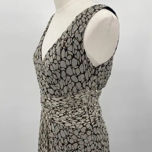 Vintage Y2k Silk Mini Dress Faux Wrap Surplice Fit & Flare Abstract Print Gray 4