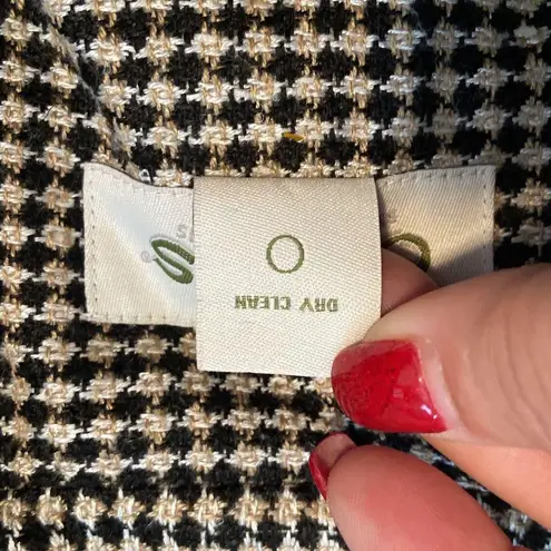 Orvis Silk Houndstooth Button Front Blazer