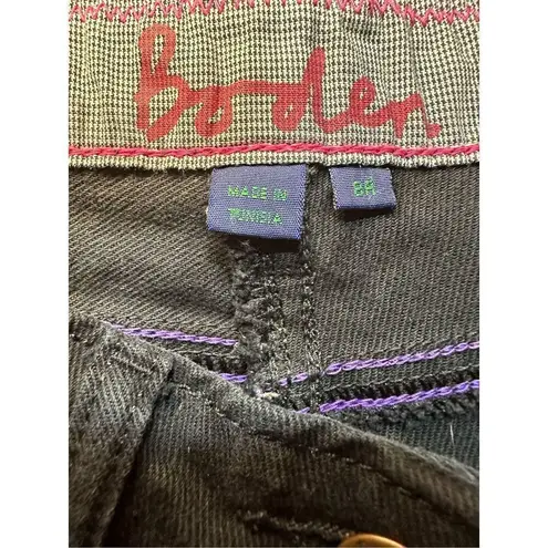 Boden Womens Black Casual Low Rise Flare Leg pants jeans Sz 8
