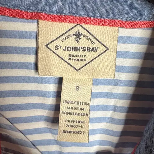 st. john's bay Light Blue and White Striped Shirt