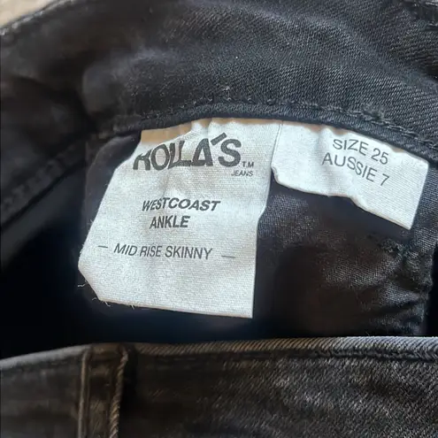 Rolla’s Westcoast Ankle Mid Rise Skinny Jeans Dusty Black Size 25 NWT