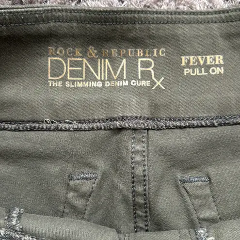 Rock & Republic  Olive Green Cropped Pants with Grommets – Size 12L