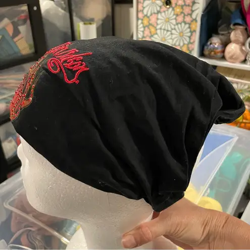 Vintage Y2K Harley Davidson bling bling flames skullcap headband hat thingy Red