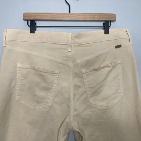 AYR Jeans Women 33 Cream The Beat Drop Barrel Leg Straw Hat Coastal Quiet Luxury