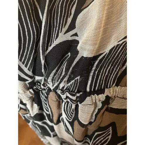 Gorgeous womens 100% Silk Floral Maci Dress Sz L Black Size L