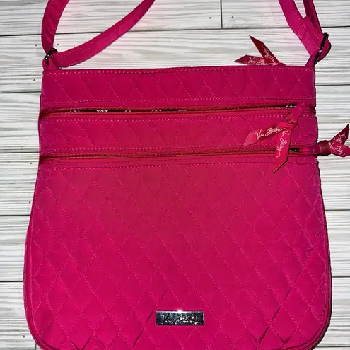 Vera Bradley  Quilted Fushia Pink Large Crossbody Purse Women’s Bag