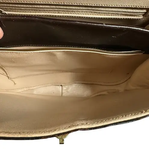 Vintage 50's Bellestone Brown Alligator Patent Satchel Handbag MCM Purse