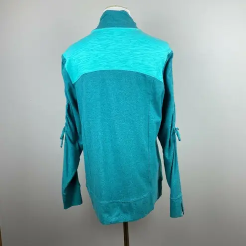 Neon Buddha Jacket L Womens Zip Up Lightweight Ruched Tie Sleeve Large