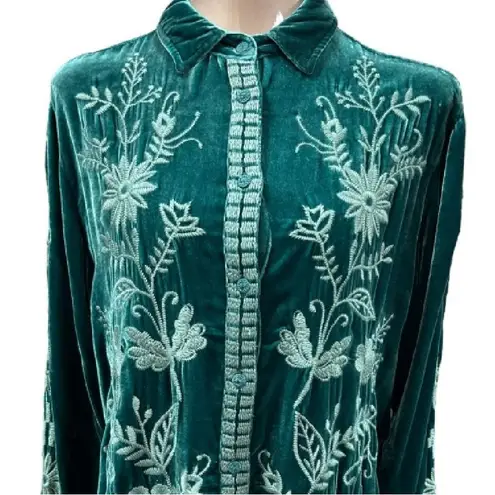 Johnny Was embroidered GEORGINA VELVET SHIRT/JACKET NWT