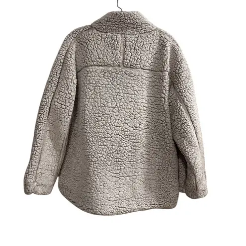 Elodie Women's Gray Sherpa Fleece 1/4 Zip Pullover Jacket L