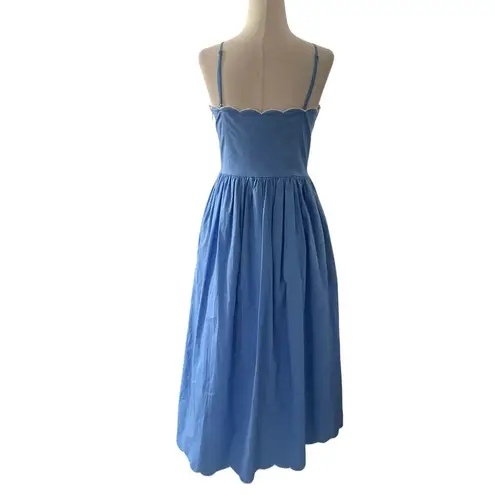 Charles Henry Blue Lined Fit & Flare Midi Dress Women Size Small NWOT | 30-14