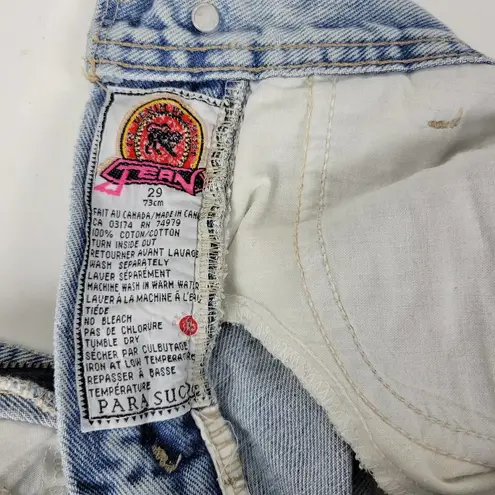 Parasuco Womens Jeans Size 29 Light Wash Criss Cross Lace Up Skinny Grunge Denim