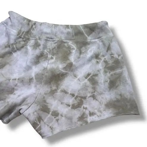 Sundry Cut Off Tie Dye Eucalyptus Shorts