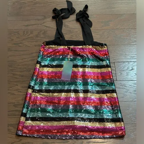 Show Me Your Mumu  Super Slip Tie Rainbow Sequin Party Dress Size XS New with Tag