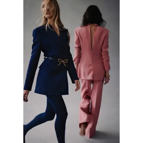 Oscar de la Renta SET pink bow peak label jacket blazer and pants suit set