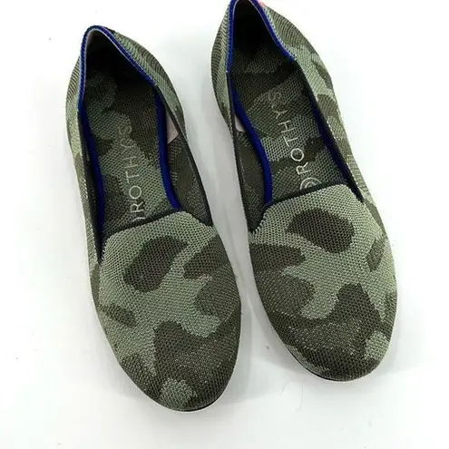 Rothy's  Womens Olive Camo The Almond Toe Flat Loafer Slip-On Shoes Size 7