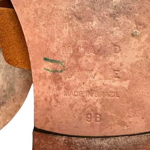 TRA MAD RKE Leather Brown and White Sandals Size 9