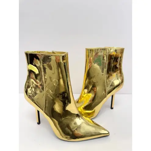 INC International Concepts Boots Size 7 Gold Pointed Toe Stiletto Heels