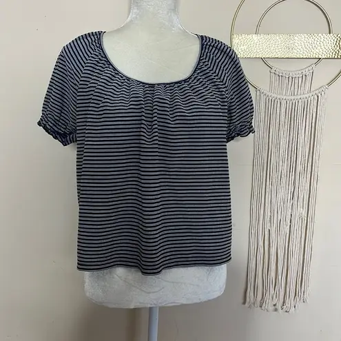 Madewell  • texture & thread peasant striped boxy top