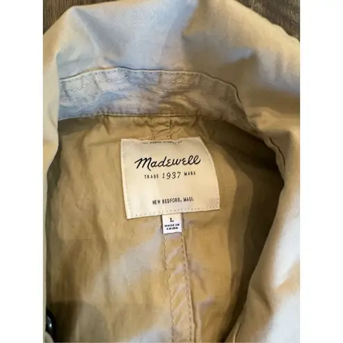 Madewell  Abroad Trench coat size large long lined beige 100% cotton