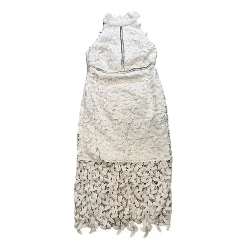 Bardot Gemma White Lace Halter Dress