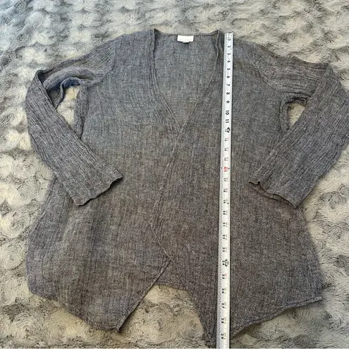 Linen Pure Jill J. Jill Blue Crinkle Long Sleeve Open Front Cardigan Top Sz XS