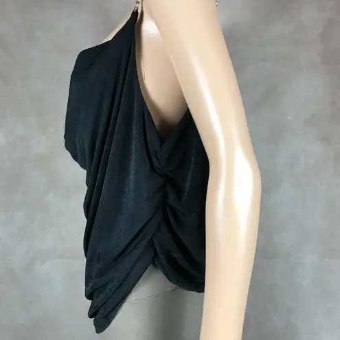 Wearever Chain Strap Black Draped Party Top Plus Size 3X