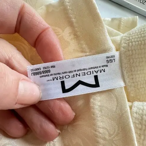 Maidenform Cream Ivory Corset Size L Large Waist Cincher Nipper Shaper Boning