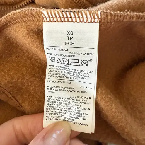 Get After It camel long sleeve collared stretchy zip up fleece jacket sweatshirt Size XS