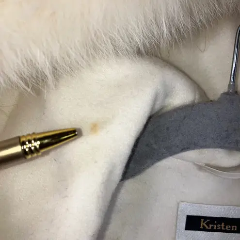 Kristen Blake Faux Fur Trim Hood Coat Women Medium LambsWool Blend Overcoat