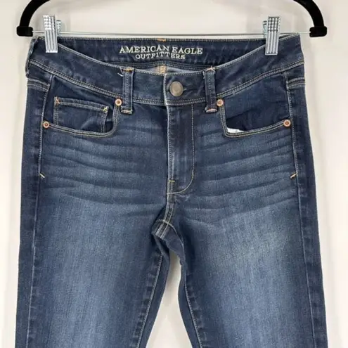 American Eagle  Outfitter Women's Mid-Rise Super Skinny Jeans Blue Denim Size 6R