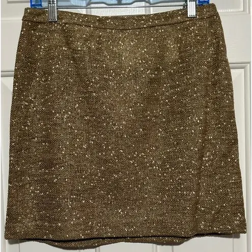 Apt. 9  Women's A-Line Gold Khaki Sparkle White Specks Lined Mini Skirt Size 8