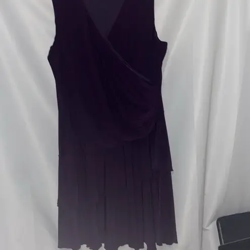 Carmen Marc Valvo WO SIZE 22 Eggplant purple Asymmetrical Sheath Dress CLEAN