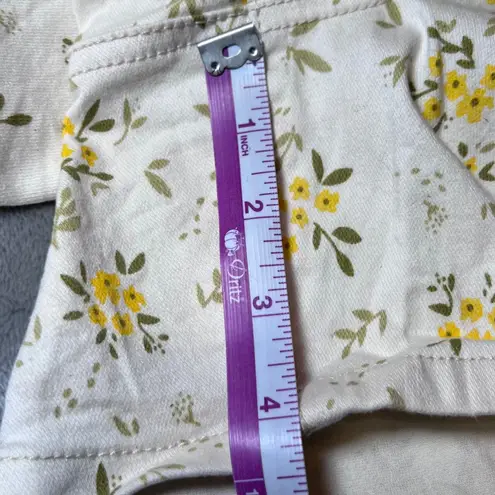 Judy Blue Shorts Womens 1XL White Yellow Floral Print Denim Casual Summer Comfy