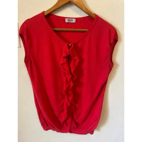 Moschino Cheap & Chic Ruffle Sweater Top AS-IS w/ FLAW Size 14 L Large TWEE PREP