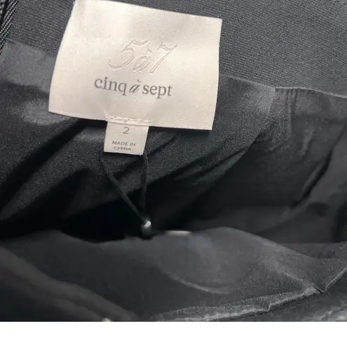 Cinq a Sept Ali Skirt Midi Length Seamed Black White Size 2
