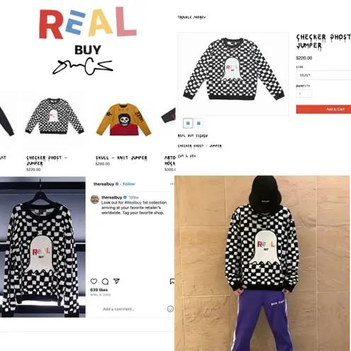 The Real Buy Ghost Checker Jumper - Trevor Andrew GucciGhost Sweater SS20