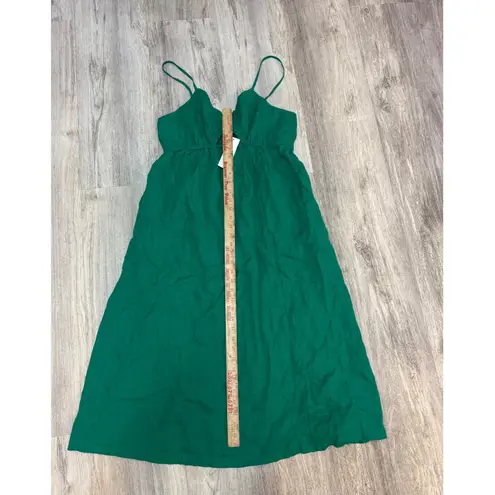 The Drop Maci Midi Dress Cutout Smocked Back Spaghetti Strap Size XXL Green