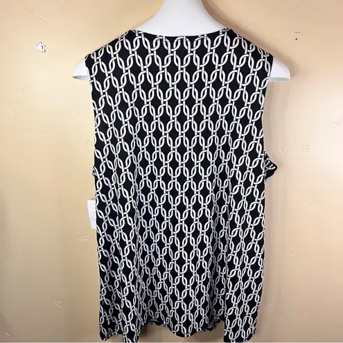 Elan NWT  + Grace Sleeveless Blouse Black White Size 2X Career Church Wear