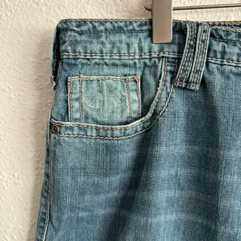 Anchor Blue Vintage Y2K Faded Denim Pleated Dart Raw Hem Midi Rise Mini Skirt