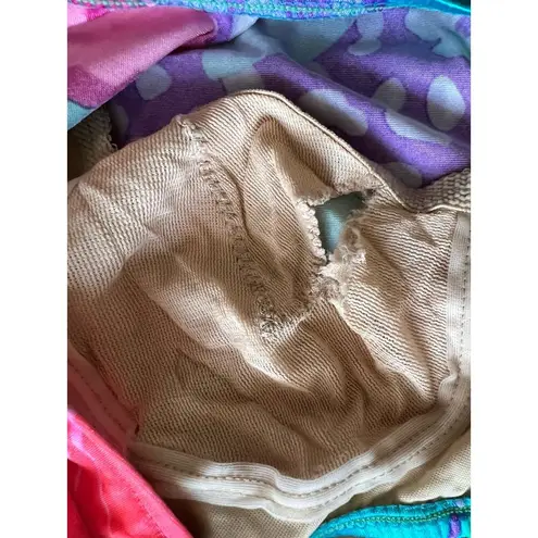 Vintage Island Native Swimsuit Leotard Hawaiian Floral Neon 14 80s 90s Purple Size 12