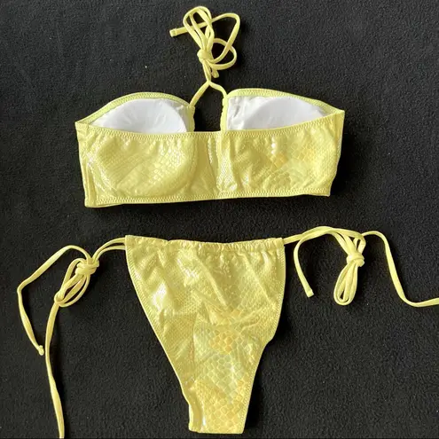 Boutique Snake print halter cheeky bikini set