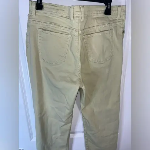 Gloria Vanderbilt Cotton Spandex Amanda Yellow Splashy Logo Pockets Pants Sz 12