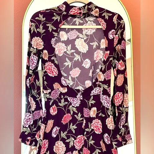 Flynn Skye floral bohemian whimsygoth high neck cottagecore open back dress NWT S